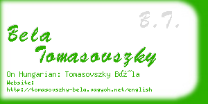 bela tomasovszky business card